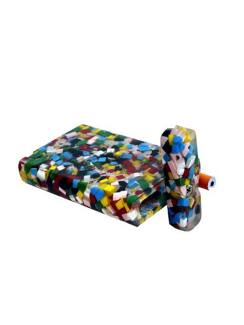 Handmade Acrylic Dugout w/ One Hitter - Confetti Marble