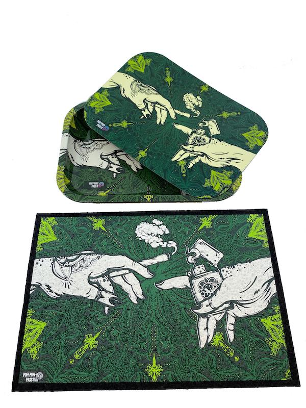 Puff Puff Pass It Moodmat & Matching Tray w/ Lid